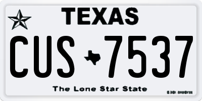TX license plate CUS7537