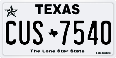 TX license plate CUS7540