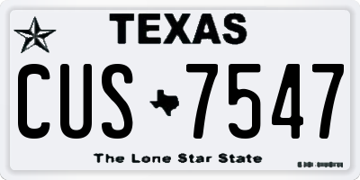 TX license plate CUS7547