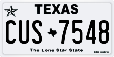 TX license plate CUS7548