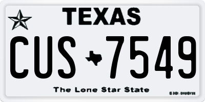 TX license plate CUS7549