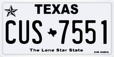 TX license plate CUS7551