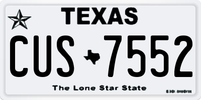 TX license plate CUS7552