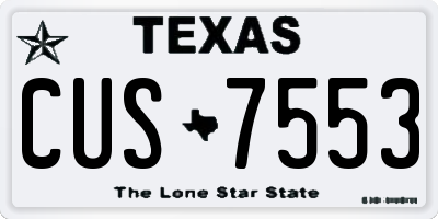 TX license plate CUS7553