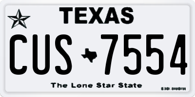 TX license plate CUS7554