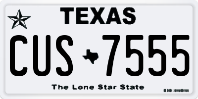 TX license plate CUS7555