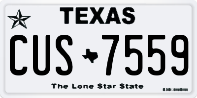 TX license plate CUS7559