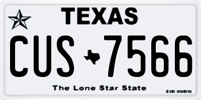 TX license plate CUS7566