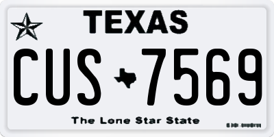 TX license plate CUS7569