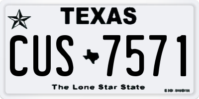 TX license plate CUS7571