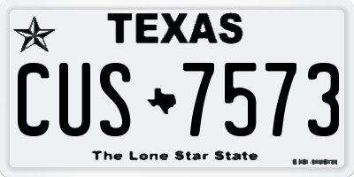 TX license plate CUS7573