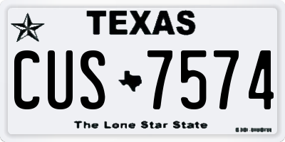 TX license plate CUS7574