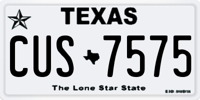 TX license plate CUS7575