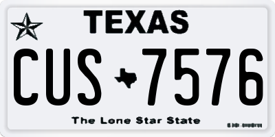 TX license plate CUS7576