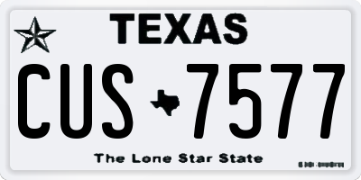TX license plate CUS7577