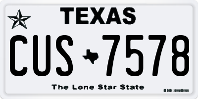 TX license plate CUS7578