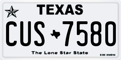 TX license plate CUS7580