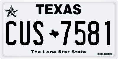 TX license plate CUS7581