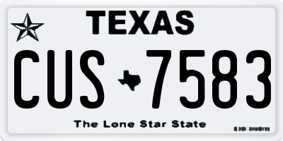 TX license plate CUS7583