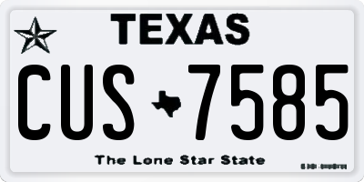 TX license plate CUS7585