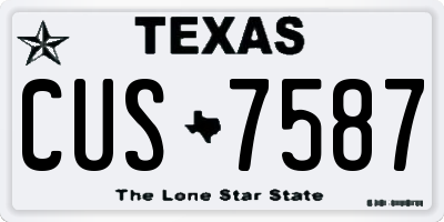 TX license plate CUS7587