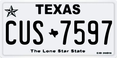 TX license plate CUS7597