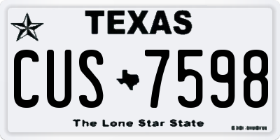 TX license plate CUS7598