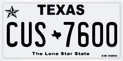 TX license plate CUS7600