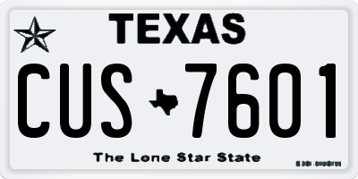 TX license plate CUS7601