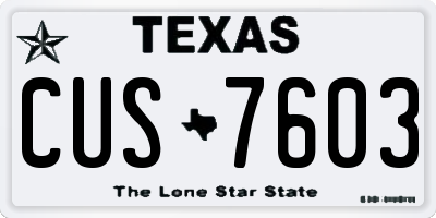 TX license plate CUS7603