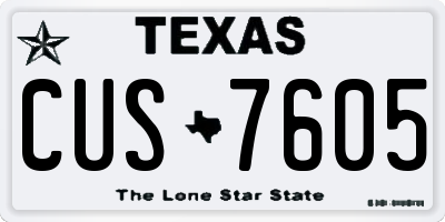 TX license plate CUS7605