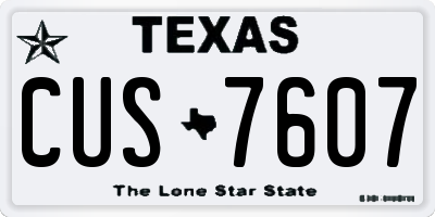 TX license plate CUS7607