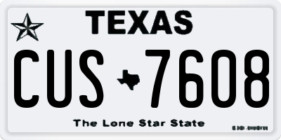 TX license plate CUS7608
