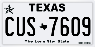 TX license plate CUS7609