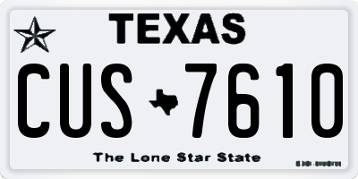TX license plate CUS7610