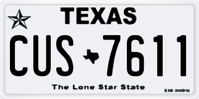 TX license plate CUS7611