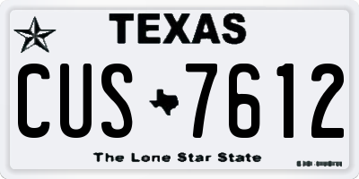 TX license plate CUS7612