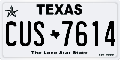 TX license plate CUS7614