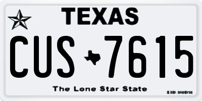 TX license plate CUS7615
