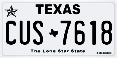 TX license plate CUS7618
