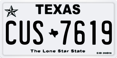 TX license plate CUS7619