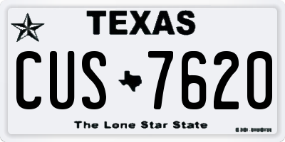 TX license plate CUS7620