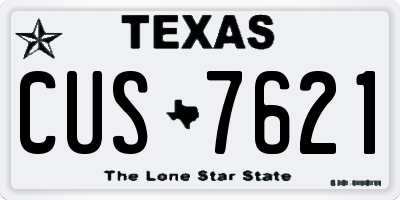 TX license plate CUS7621