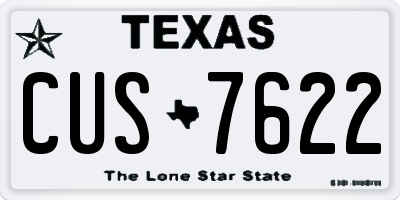 TX license plate CUS7622