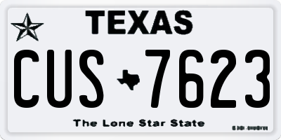 TX license plate CUS7623