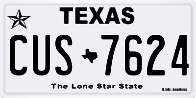 TX license plate CUS7624