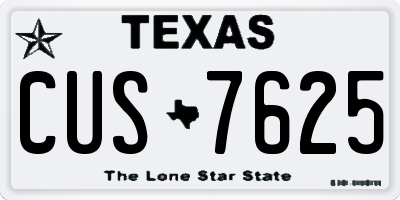 TX license plate CUS7625