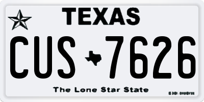 TX license plate CUS7626