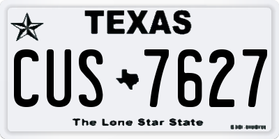 TX license plate CUS7627