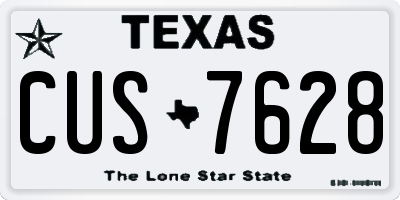 TX license plate CUS7628